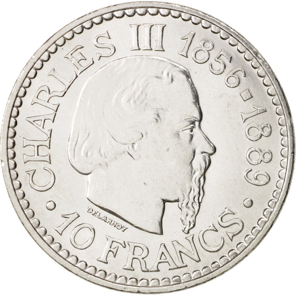 Coin, Monaco, Rainier III, 10 Francs, 1966, MS(64), Silver, KM:146