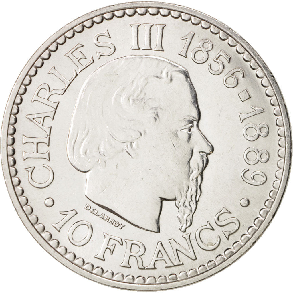 Coin, Monaco, Rainier III, 10 Francs, 1966, MS(64), Silver, KM:146