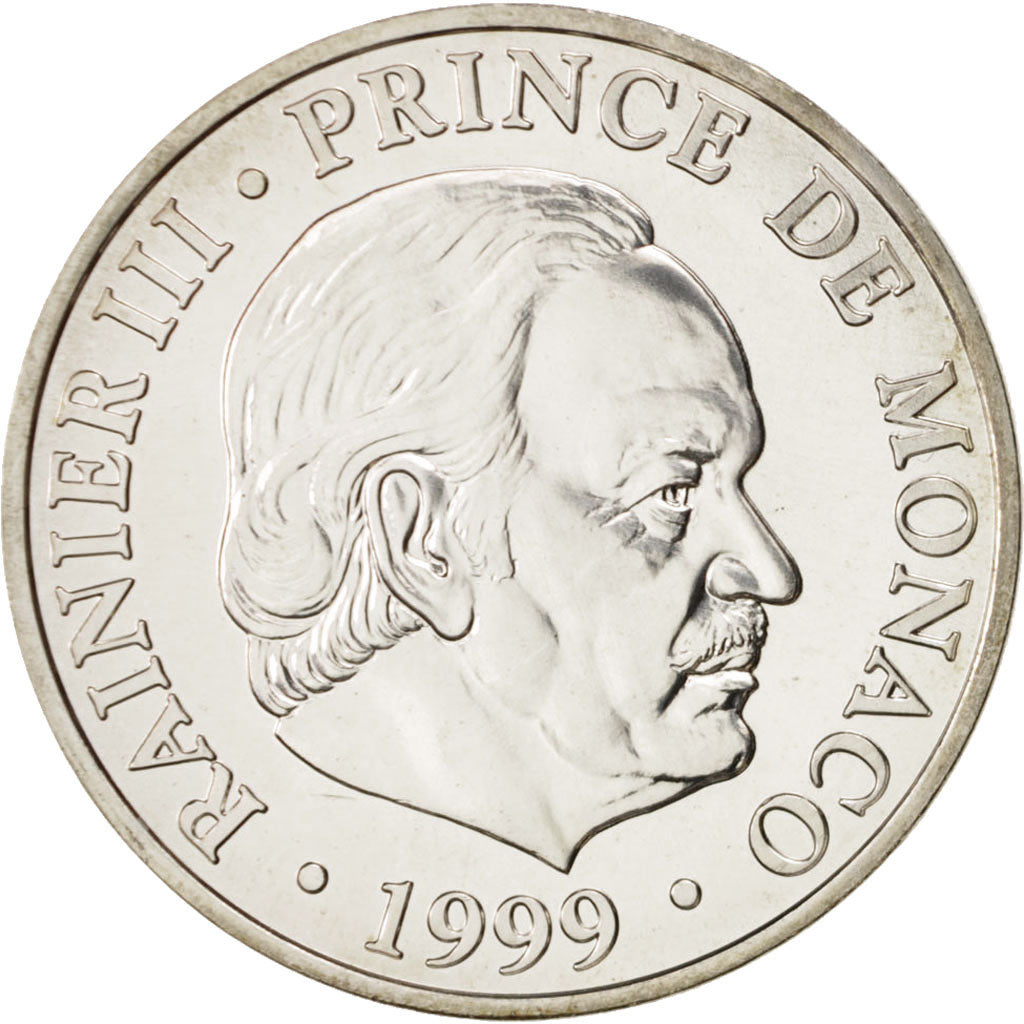 Coin, Monaco, Rainier III, 100 Francs, 1999, Paris, MS(64), Silver, KM:175