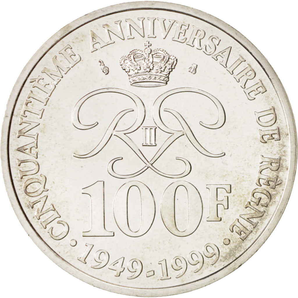 Coin, Monaco, Rainier III, 100 Francs, 1999, Paris, MS(64), Silver, KM:175