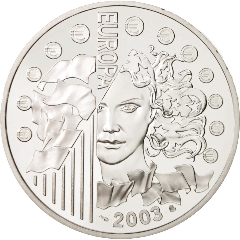 France, 1-1/2 Euro, 2003, MS(65-70), Silver, KM:1338