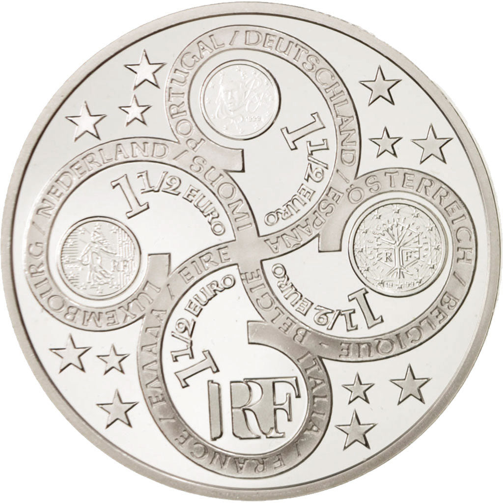 France, 1-1/2 Euro, 2003, MS(65-70), Silver, KM:1338