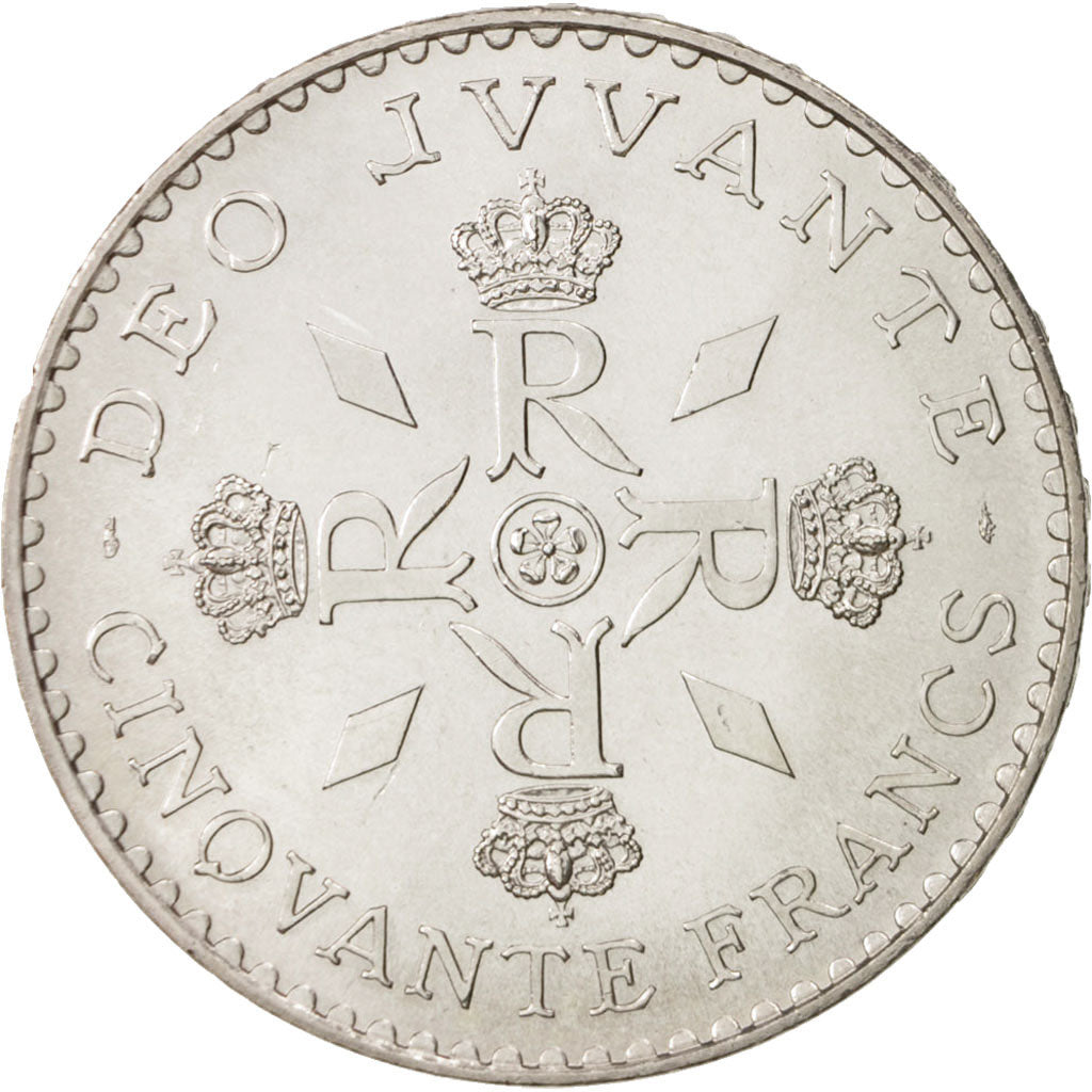 Coin, Monaco, Rainier III, 50 Francs, 1974, MS(63), Silver, KM:152.1