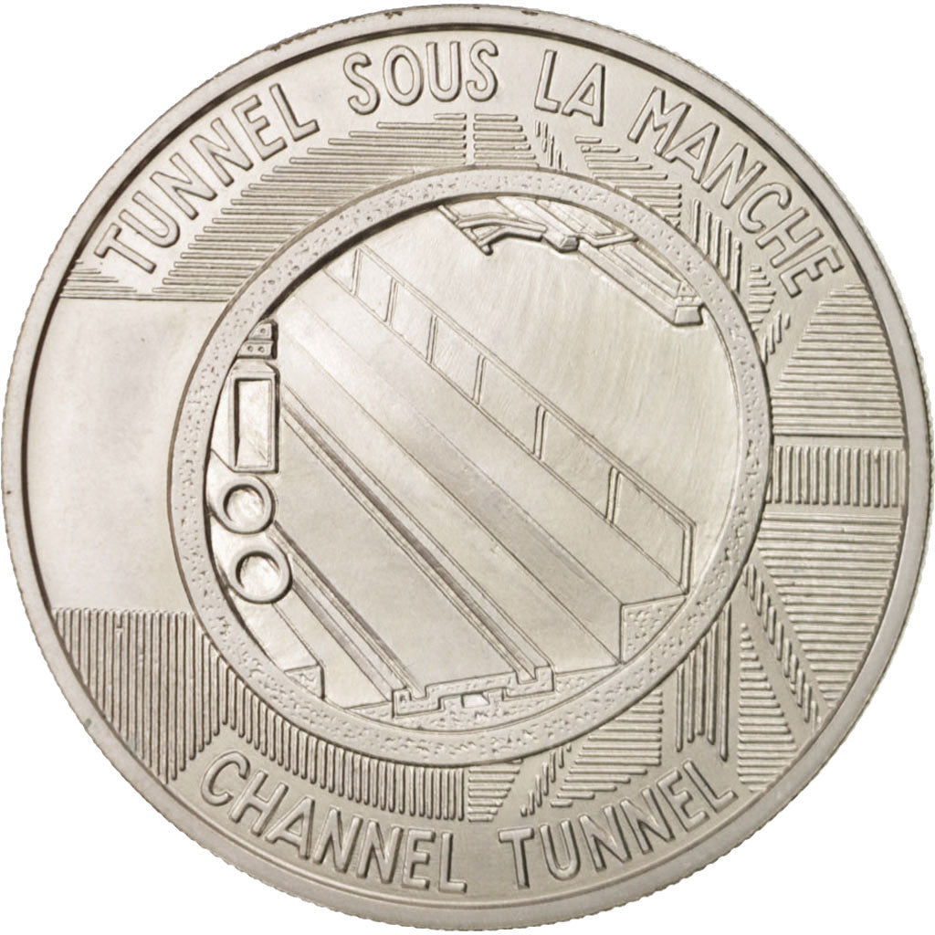 France, Medal, Channel Tunnel, First Junction, History, 1990, MS(64), Silver
