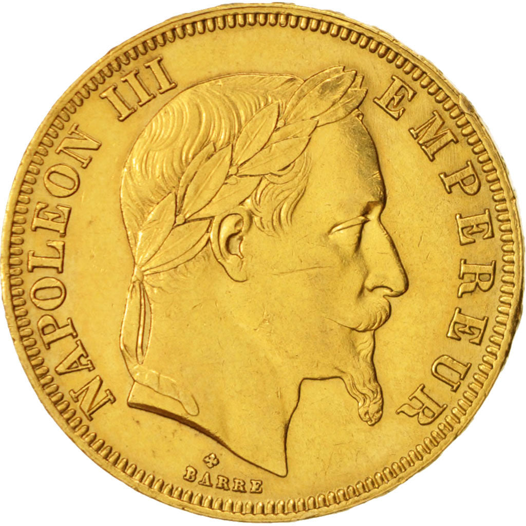 France, Napoleon III, 50 Francs, 1862, Strasbourg, AU(50-53), KM:804.2