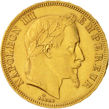 France, Napoleon III, 50 Francs, 1862, Strasbourg, AU(50-53), KM:804.2