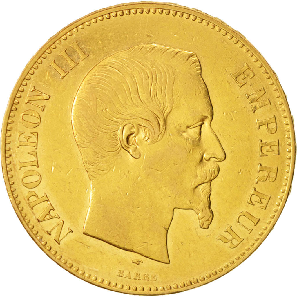 Frankreich, Napoleon III, 100 Francs, 1857, Paris, SS, Gold, KM:786.1