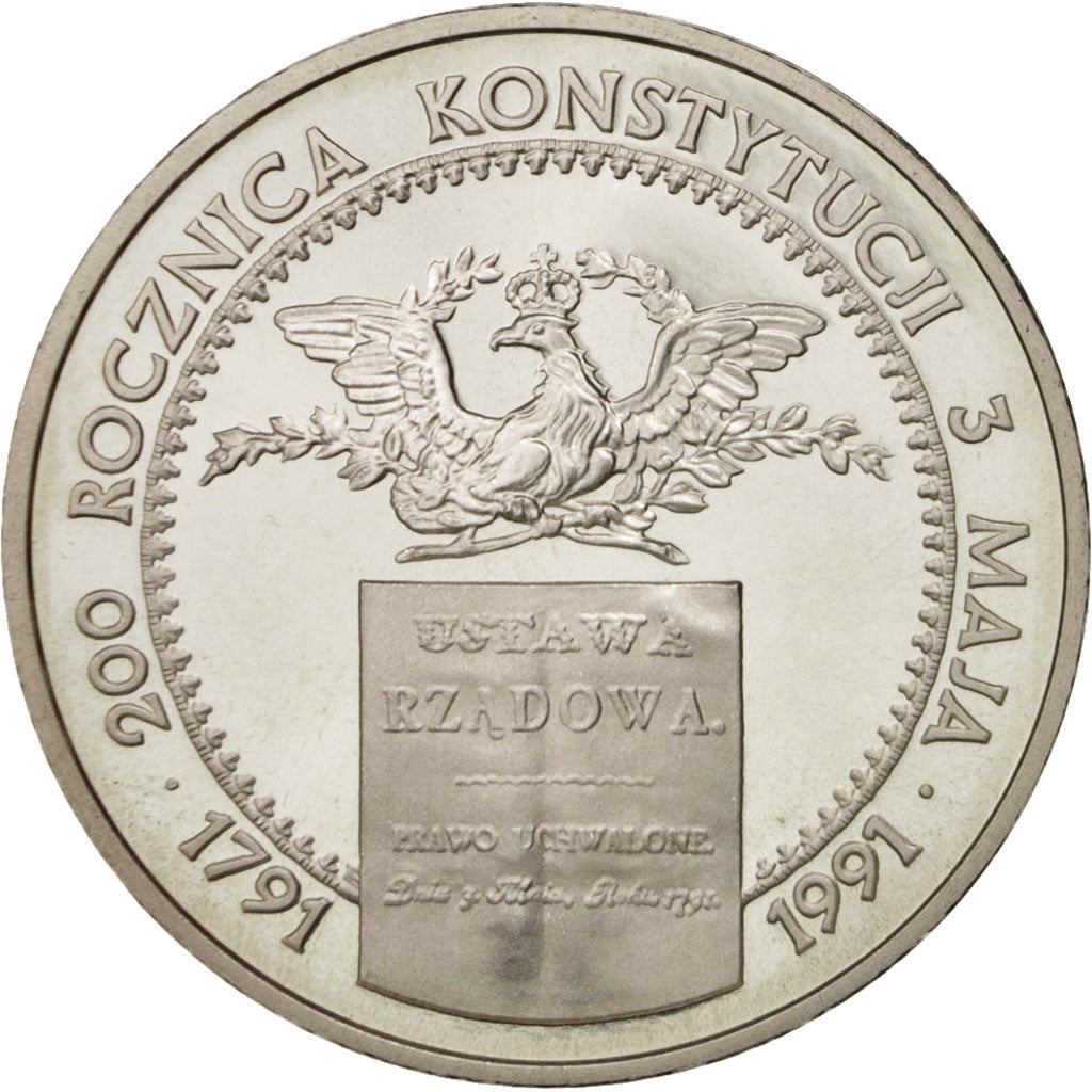 Coin, Poland, 200000 Zlotych, 1991, MS(65-70), Silver, KM:218