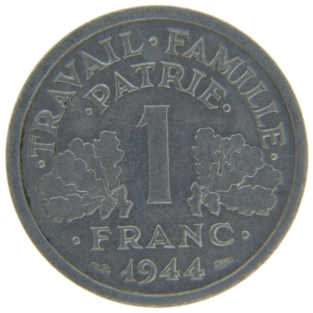 FRANCE, Bazor, 1 Franc, 1944, MS(65-70), Aluminium, 23, Gadoury #471, 1.30