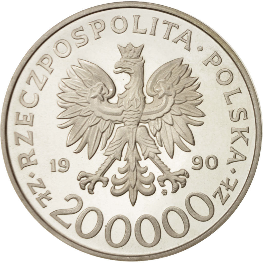 Polen, 200000 Zlotych, 1990, STGL, Silber, KM:250