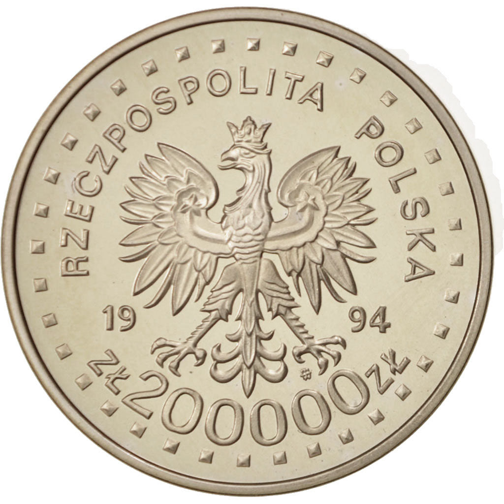 Poland, 200000 Zlotych, 1994, MS(65-70), Silver, KM:275