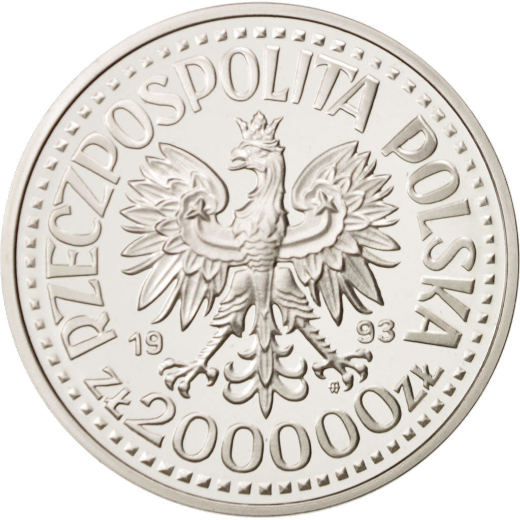 Moneta, Polonia, 200000 Zlotych, 1993, FDC, Argento, KM:257