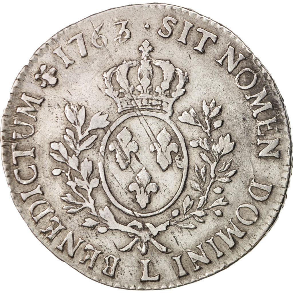 Coin, France, Louis XV, Écu au bandeau, Ecu, 1763, Bayonne, VF(30-35), Silver