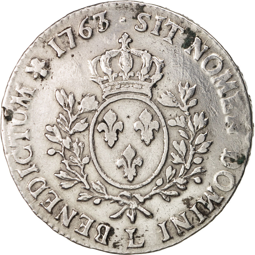 Munten, Frankrijk, Louis XV, Écu au bandeau, Ecu, 1763, Bayonne, ZF, Zilver