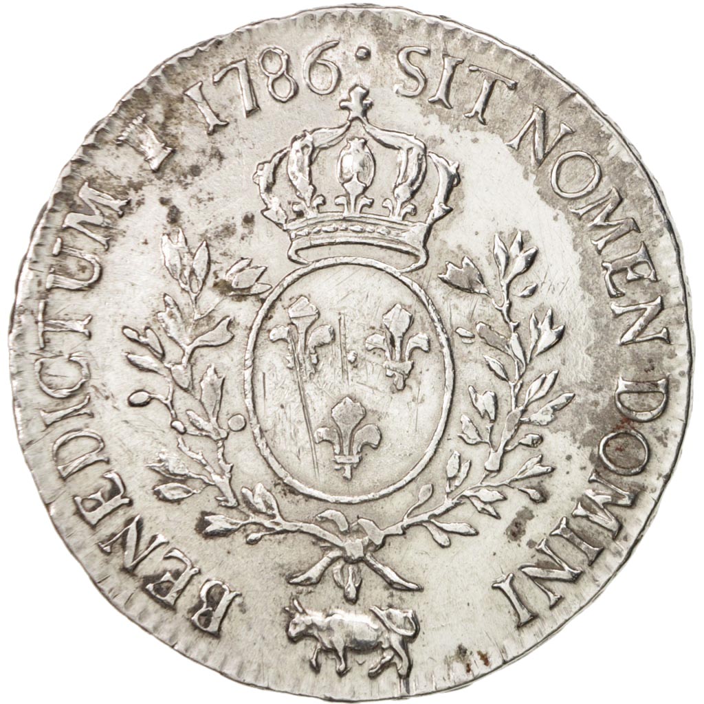 Coin, France, Louis XVI, Écu de Béarn aux branches d'olivier, Ecu, 1786, Pau