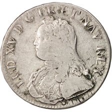 Coin, France, Louis XV, Écu aux branches d'olivier, Ecu, 1734, Lyon, VF(20-25)