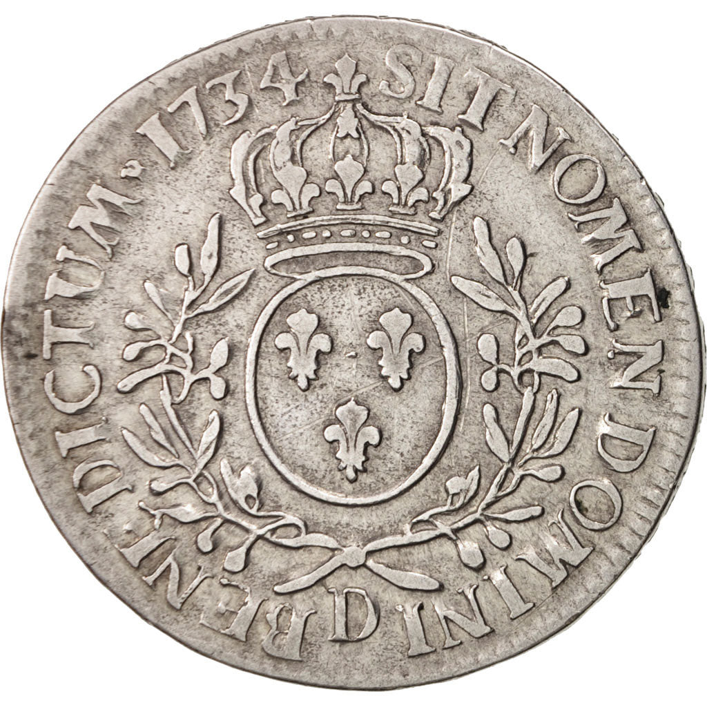 Münze, Frankreich, Louis XV, Écu aux branches d'olivier, Ecu, 1734, Lyon, S