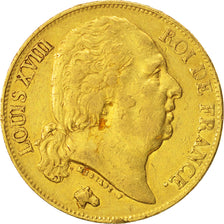 Moneta, Francia, Louis XVIII, Louis XVIII, 20 Francs, 1817, Perpignan, BB, Oro