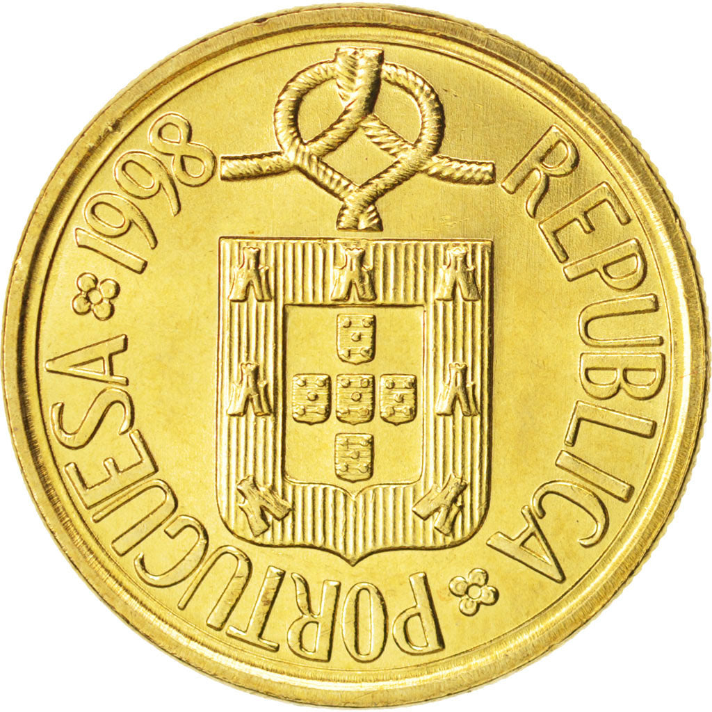 Coin, Portugal, 5 Escudos, 1998, MS(63), Nickel-brass, KM:632