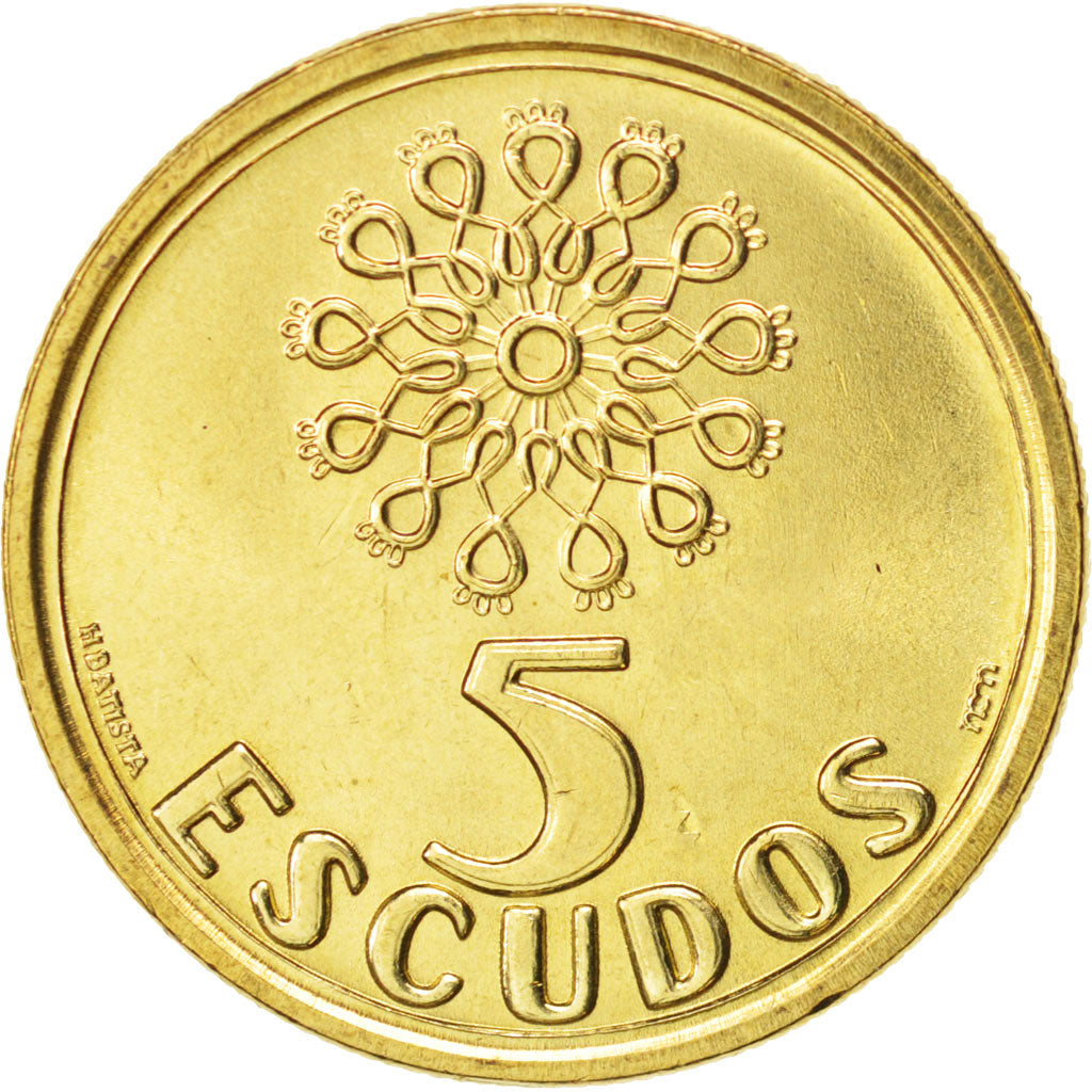 Coin, Portugal, 5 Escudos, 1998, MS(63), Nickel-brass, KM:632