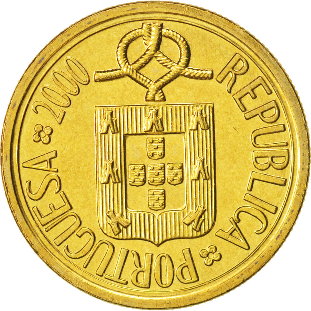 Portugal, 10 Escudos, 2000, MS(64), Nickel-brass, KM:633