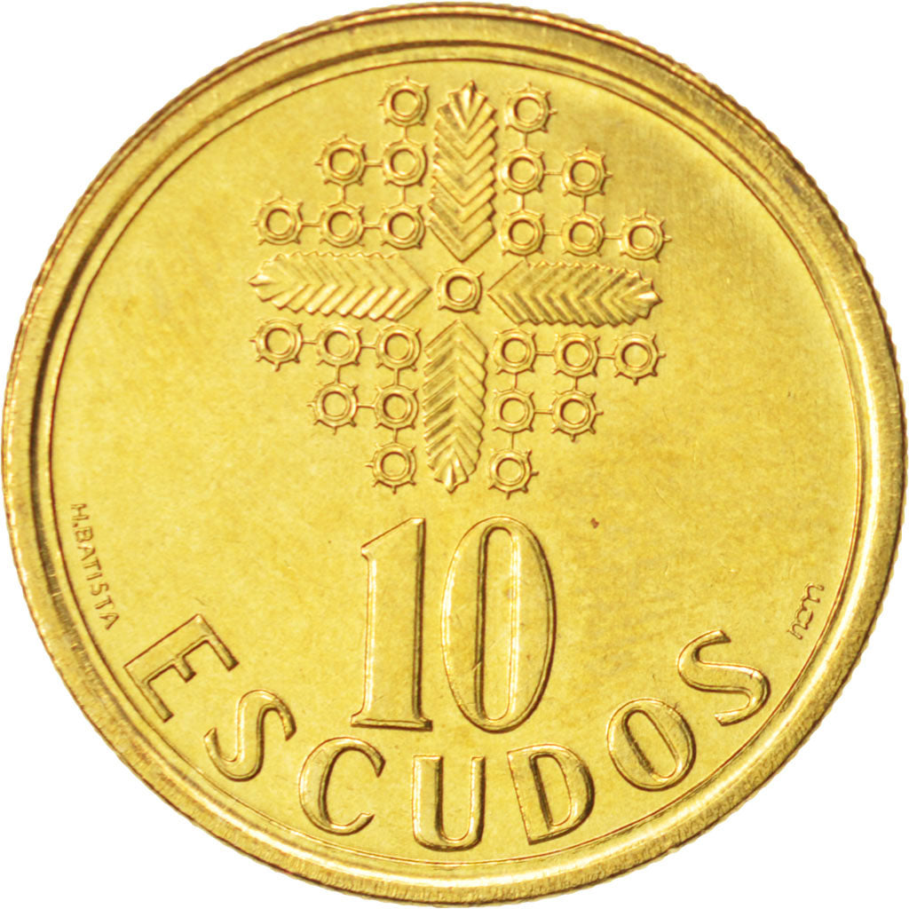 Portugal, 10 Escudos, 2000, MS(64), Nickel-brass, KM:633
