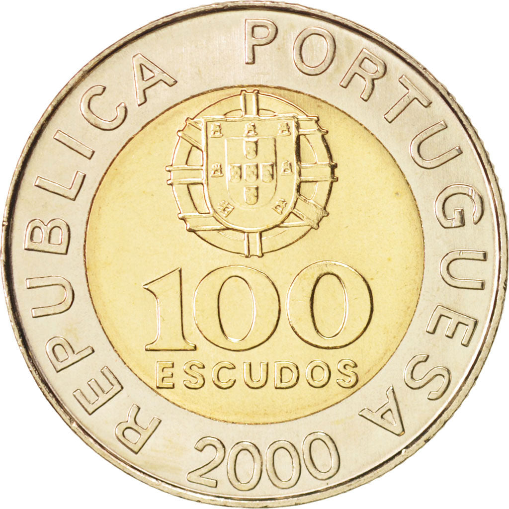 Portugal, 100 Escudos, 2000, MS(65-70), Bi-Metallic, KM:645.1