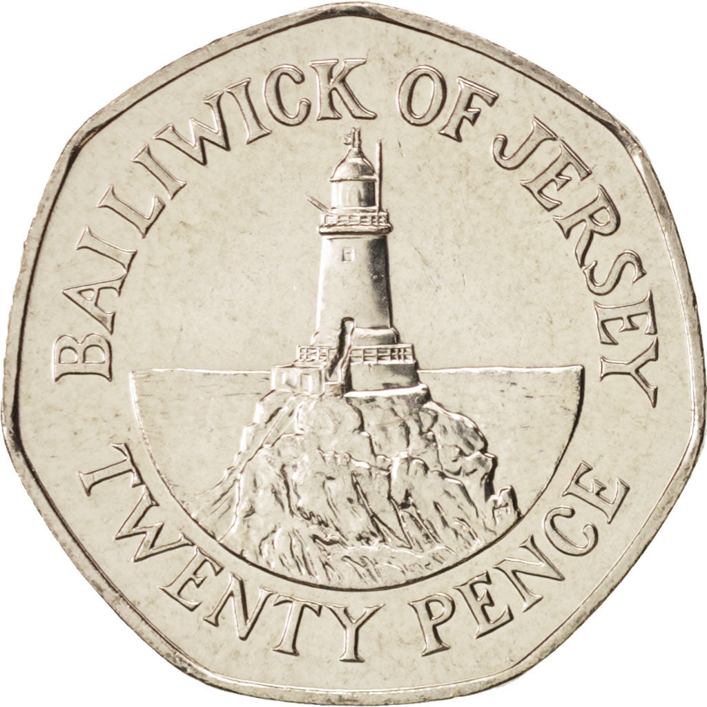 Jersey, Elizabeth II, 20 Pence, 2007, MS(65-70), Copper-nickel, KM:107