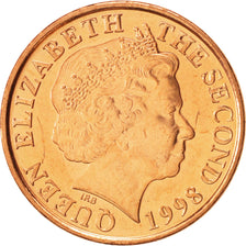 Moneda, Jersey, Elizabeth II, Penny, 1998, SC+, Cobre chapado en acero, KM:103