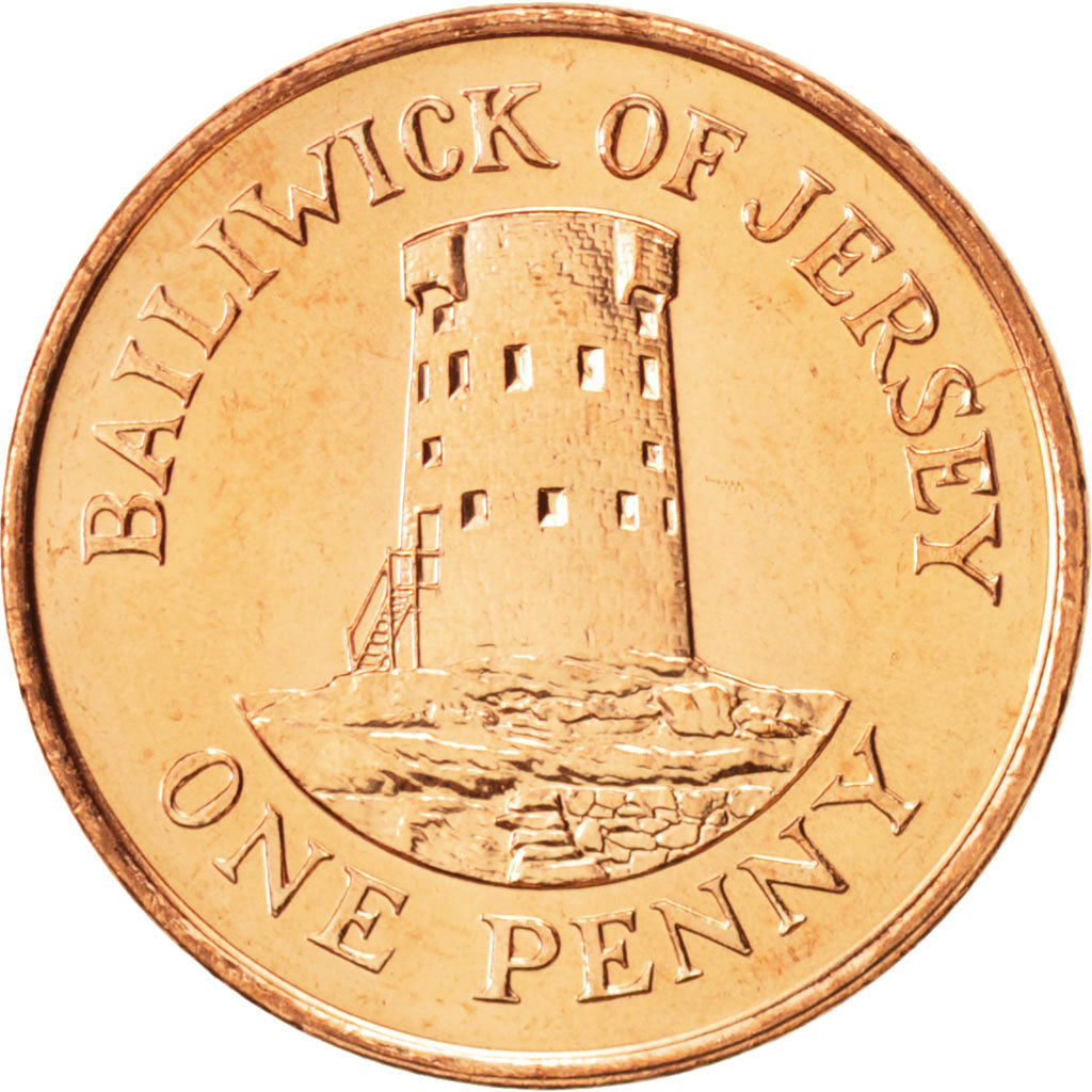 Coin, Jersey, Elizabeth II, Penny, 1998, MS(64), Copper Plated Steel, KM:103