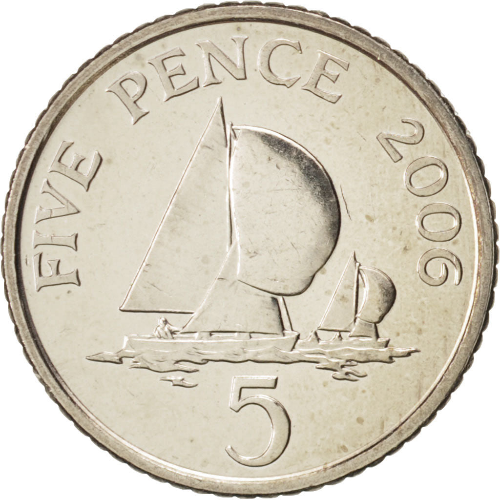 Guernsey, Elizabeth II, 5 Pence, 2006, British Royal Mint, MS(64)