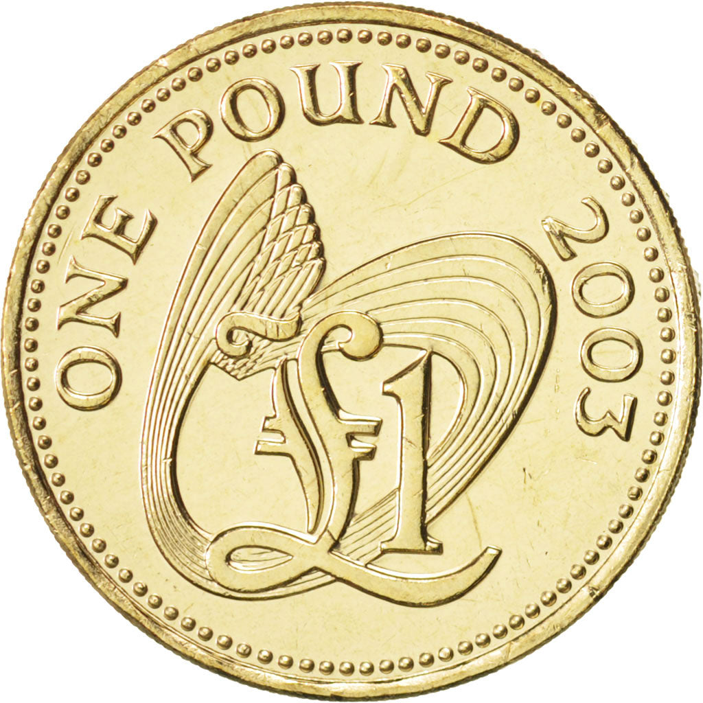 Guernsey, Elizabeth II, Pound, 2003, British Royal Mint, MS(63), Nickel-brass