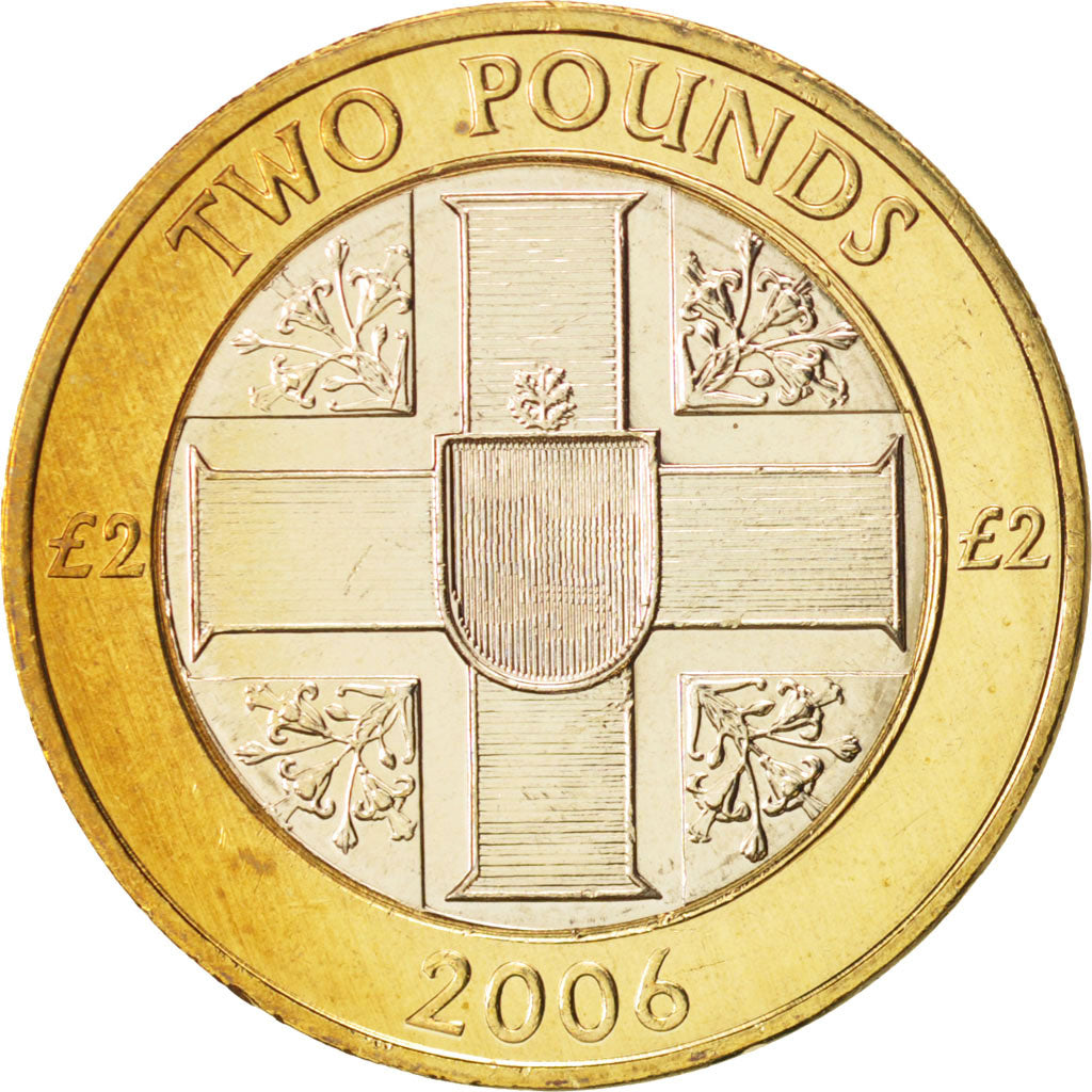Guernsey, Elizabeth II, 2 Pounds, 2006, British Royal Mint, MS(63), Bi-Metallic