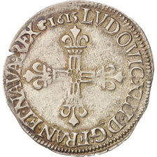 France, Louis XIII, 1/4 Écu à la croix, 1615, Saint Lo, EF(40-45), KM:47.3