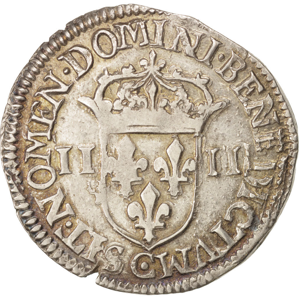 France, Louis XIII, 1/4 Écu à la croix, 1615, Saint Lo, EF(40-45), KM:47.3