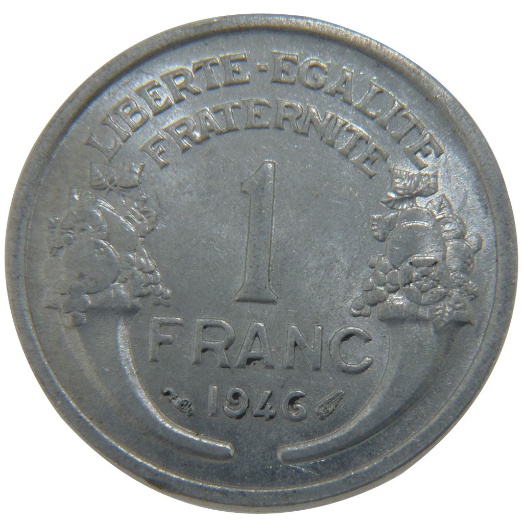 FRANCE, 1 Franc, 1946, MS(60-62), Aluminium, Gadoury #473a, 1.30