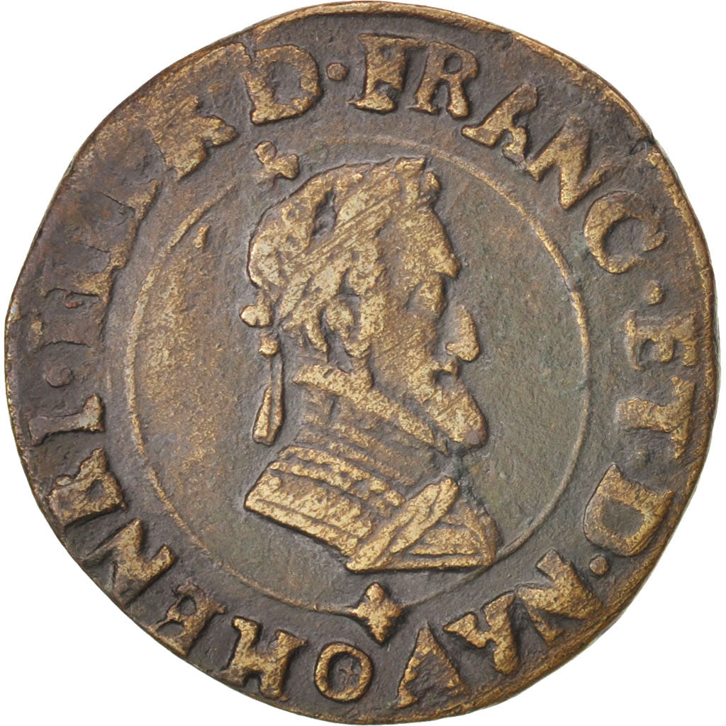 Francia, Henri IV, Double Tournois, 1594, Clermont, BB, Rame, CGKL:174