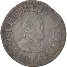 Frankreich, Henri IV, Double Tournois, 1610, Nantes, Faulty, S, Copper, CGKL:216