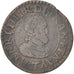 Frankreich, Henri IV, Double Tournois, 1610, Nantes, Faulty, S, Copper, CGKL:216