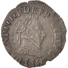 Munten, Frankrijk, Henri III, Double Tournois, 1588, Lyon, PR, Koper, CGKL:66