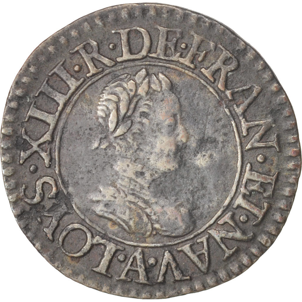 Coin, France, Louis XIII, Denier tournois, buste enfantin « petite