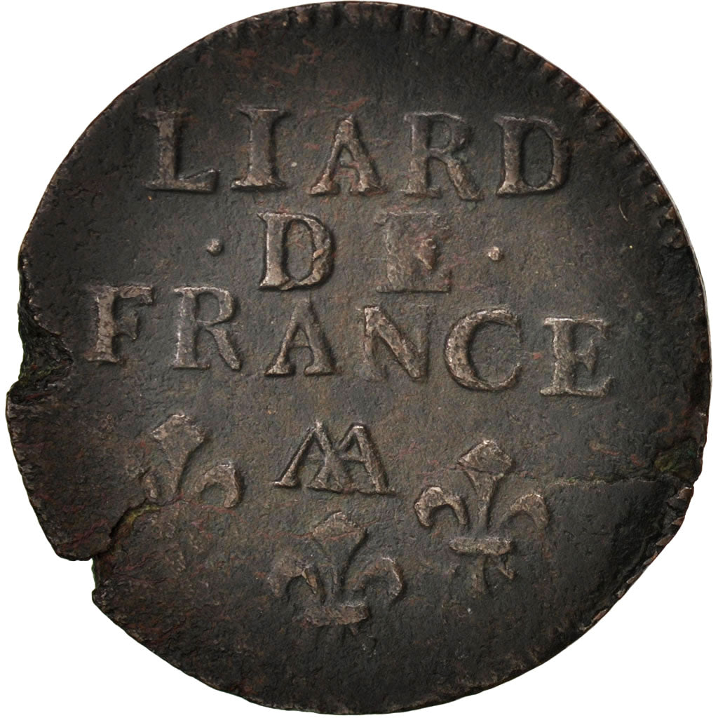 Moneta, Francia, Louis XIV, Liard de France au buste âgé, troisième type
