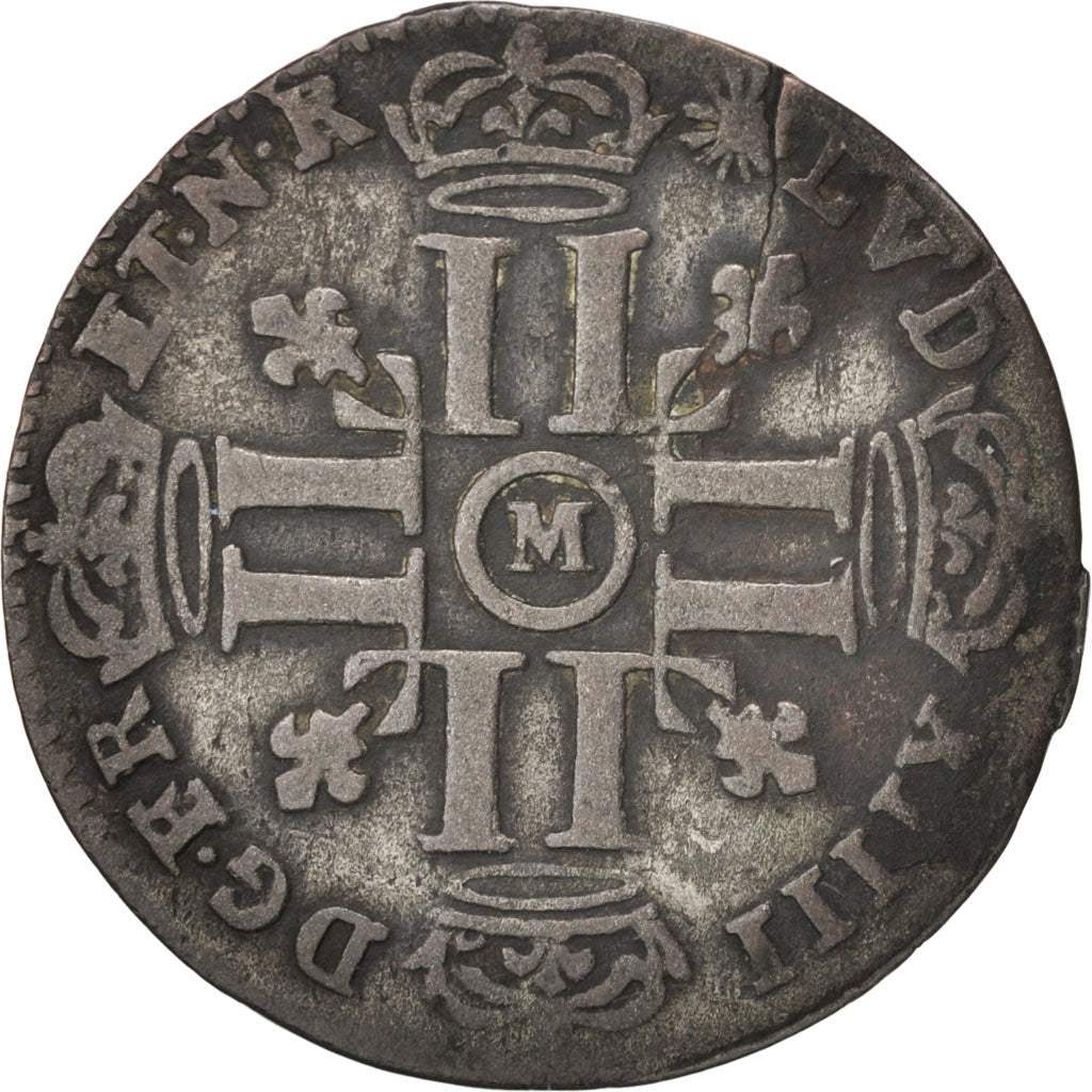 Monnaie, France, Louis XIV, Sol de 15 deniers ou quinzain, 15 Deniers, 1693