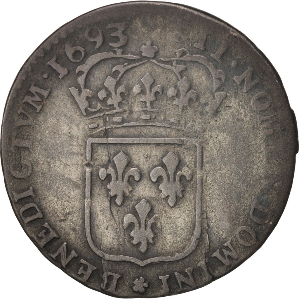 Monnaie, France, Louis XIV, Sol de 15 deniers ou quinzain, 15 Deniers, 1693