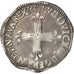 France, Louis XIII, 1/8 Écu à la croix, 1613, Rennes, VF(30-35), KM:44.17
