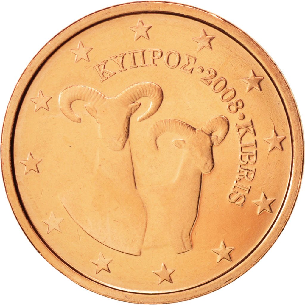 Zypern, 2 Euro Cent, 2008, UNZ+, Copper Plated Steel, KM:79