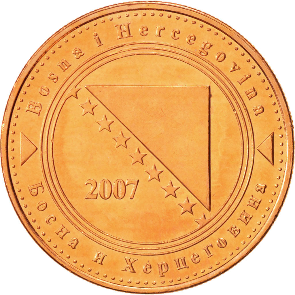 BOSNIA-HERZEGOVINA, 50 Feninga, 2007, SC+, Cobre chapado en acero, KM:117