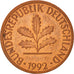GERMANY - FEDERAL REPUBLIC, Pfennig, 1992, Stuttgart, AU(55-58), KM:105
