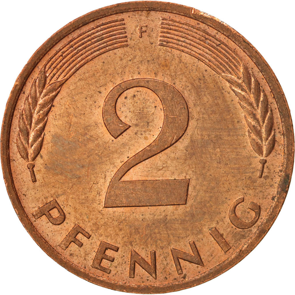 Coin, GERMANY - FEDERAL REPUBLIC, 2 Pfennig, 1977, Stuttgart, AU(55-58), Copper