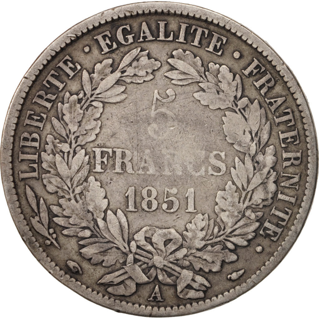 Monnaie, France, Cérès, 5 Francs, 1851, Paris, TB, Argent, KM:761.1